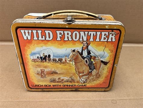 vintage 1970's Ohio Art Wild Frontier western cowboy metal lunch 